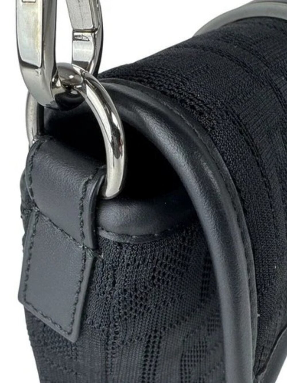 Auth FENDI Baguette Waist Bag Shoulder Bag Black/Red Fabric/Rubber - z8806 - Picture 6 of 12